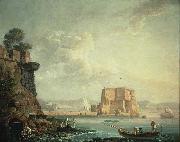 Carlo Bonavia Castel dell'Ovo, Naples oil